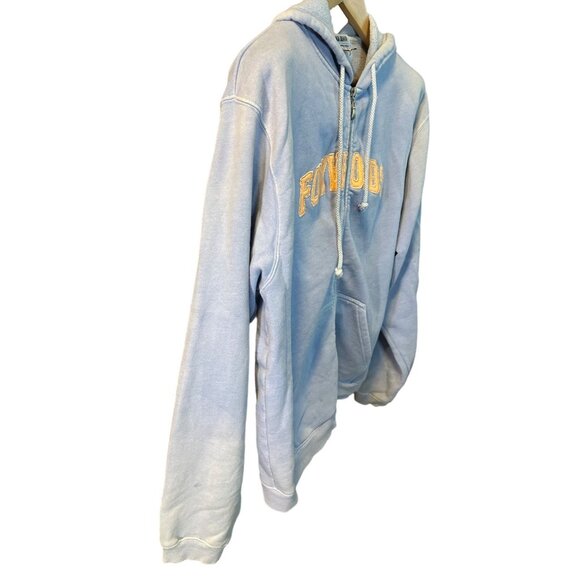 Foxwoods Light Blue Hoodie Size L Cotton Polyester Blend Front Zipper Pockets - Picture 3 of 10
